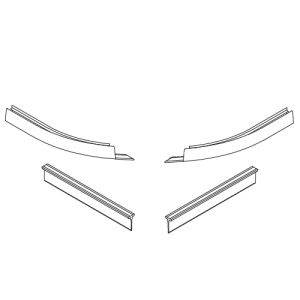 HSK Noblesse E76059 set curved sealing profiles for quarter round doors, 4 pcs 100x100cm, radius 55cm *no longer available*