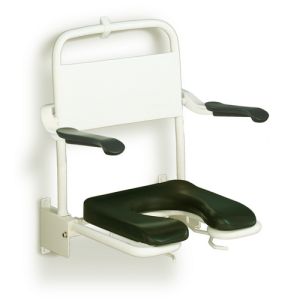 Handicare (Linido) LI2223021402 shower seat (with soft seat) with backrest and armrests stainless steel coated white