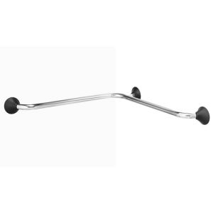 Handicare (Linido) LI2611015211 horizontaler Eckwandhalter Ergogrip 600x600mm Edelstahl poliert (anthrazitfarbene Abdeckungen)