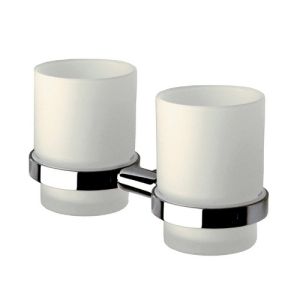 Inda Forum A3610DCR21 dubbele bekerhouder gesatineerd glas/ chroom