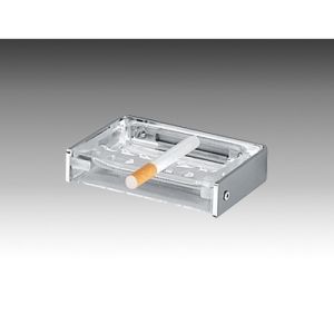 Inda Hotellerie A05300CR03 ashtray wall chrome with clear transparent glass tray