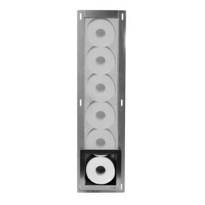 Looox Closed CL1 spare roll holder for 6 rolls recessed stainless steel