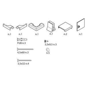 Novellini R01BNA01-K mounting set chrome