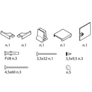 Novellini R01BNR21-D mounting set white 030/ chrome