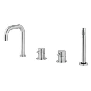 Pure Edelstahl 316 Serie RV1260 4-Loch-Badewannenrandkombination Edelstahl gebürstet