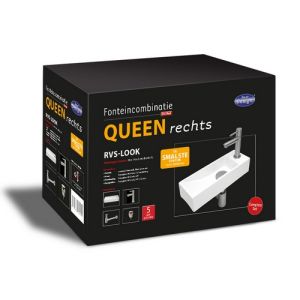 San4U 2501501 One Pack Queen (right) fountain set white ceramic/ nickel stainless steel look