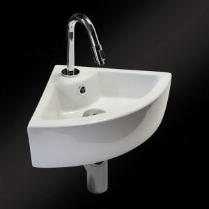 San4U 2503565 One Pack Floor fountain set white ceramic/ chrome