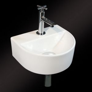 San4U 2504035 One Pack Moon fountain set white ceramic/ chrome