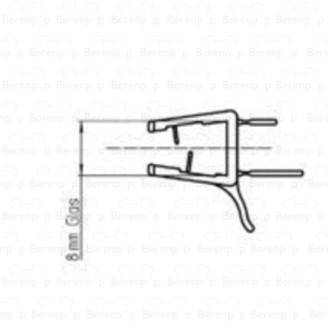 Duscholux 250353.01.007.000 drainage profile curved left, 86cm, 6-8mm