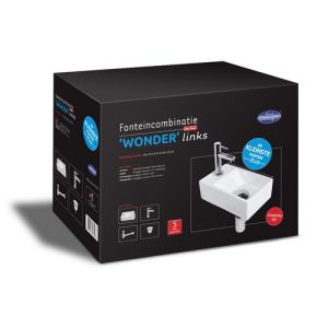 San4U 2500157 One Pack Wonder (left) fountain set white ceramic/ chrome