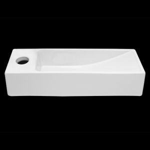 San4U 2500501 One Pack Queen (left) basin set white ceramic/ nickel stainless steel look
