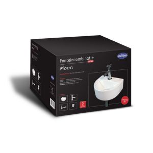 San4U 2504035 One Pack Moon fountain set white ceramic/ chrome