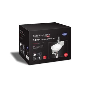 San4U 2506035 One Pack Step (right) fountain set white ceramic/ chrome