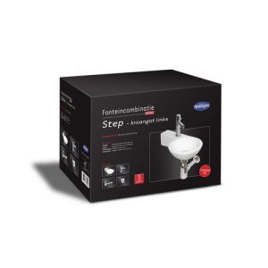 San4U 2516035 One Pack Step (left) fountain set white ceramic/ chrome