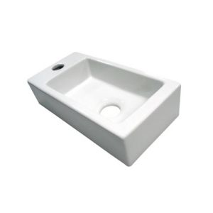 San4U 2512035 One Pack Mini-Block (left) fountain set white ceramic/ chrome