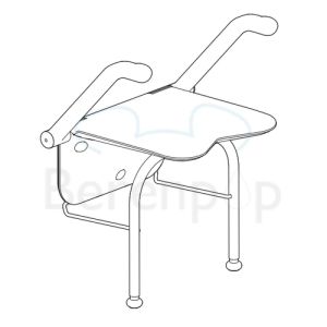 Etac Relax 81703040 shower seat with armrests and support legs white