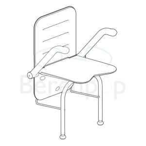 Etac Relax 81703050 shower seat with armrests, support legs and backrest white