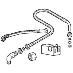 Geberit AquaClean 115438001 wateraansluitset opbouwreservoir aansluiting midden achter