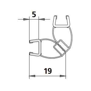Kermi 6025698 magnetic profile for door leaf vertical 200cm