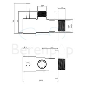Clou InBe IB0645001 design angle stop valve chrome