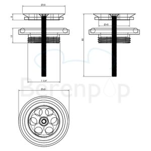Clou Mini Wash Me CL065102040 plug (for water stop) stainless steel polished