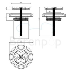 Clou Mini Wash Me CL065102041 plug (for water stopper) brushed stainless steel