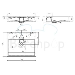 Clou Wash Me CL0201032 sink 70x42cm ceramic white