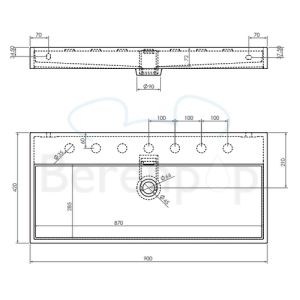 Clou Wash Me CL0201034 sink 90x42cm ceramic white
