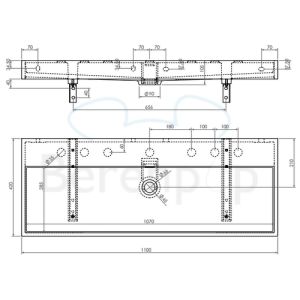 Clou Wash Me CL0213038 sink 110x42cm aluite white