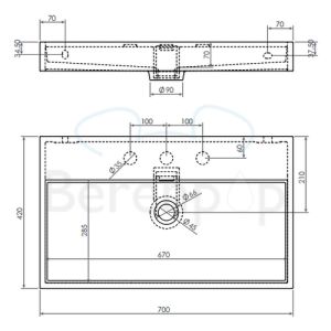 Clou Wash Me CL0230032 sink 70x42cm ceramic matte black