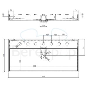 Clou Wash Me CL0230034 sink 90x42cm ceramic matte black