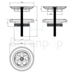 Clou Wash Me CL065101041 plug (for water stopper) brushed stainless steel