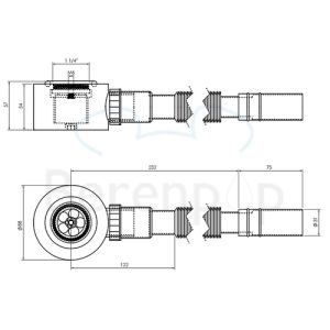Clou Wash Me CL0653021 furniture siphon (for Wash Me furniture) chrome