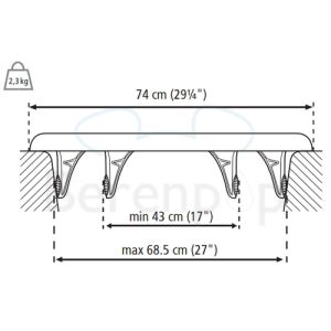 Etac Fresh 81600024 Badebrett 74cm mit Griff weiß