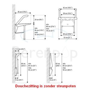 Etac Relax 81703020 shower seat with armrests white