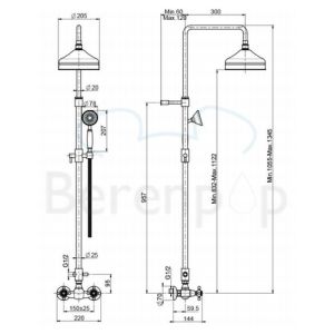 Fima Carlo Frattini Elizabeth F50852BR surface mounted shower valve 2 handle with shower set bronze
