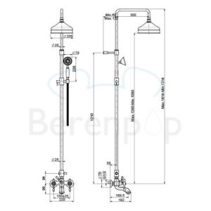 Fima Carlo Frattini Epoque F50542BR bath faucet surface mounted 2 handle with shower set bronze