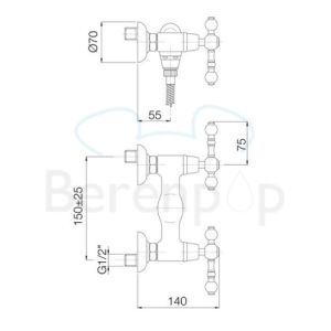 Fima Carlo Frattini Epoque F50551CR surface mounted shower valve 2 handle chrome