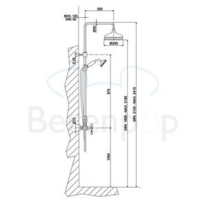 Fima Carlo Frattini Epoque F50552SN exposed shower mixer 2 handle with shower set brushed nickel