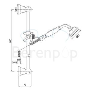 Fima Carlo Frattini F20442OR slide bar set with hand shower gold