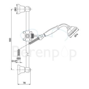 Fima Carlo Frattini F20443SN slide bar set with hand shower brushed nickel