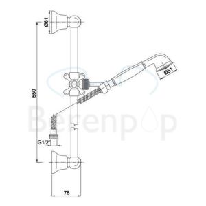 Fima Carlo Frattini F2044SN slide bar set with hand shower brushed nickel