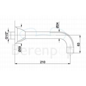 Fima Carlo Frattini F2156BR wall spout 1/2