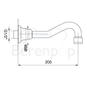 Fima Carlo Frattini F2157OR wall spout 1/2