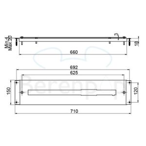 Fima Carlo Frattini F2193 cover plate for bathtub rim mounting stainless steel