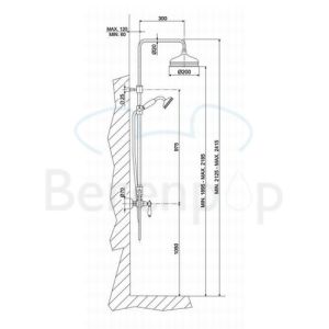 Fima Carlo Frattini Herend F54052OR surface mounted shower mixer 2 handle with shower set gold