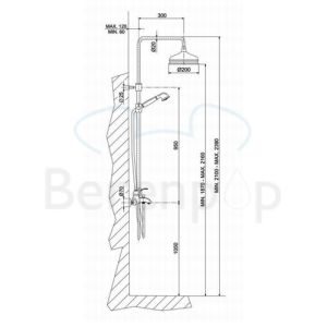 Fima Carlo Frattini Lamp F33042BR bath mixer surface-mounted 1-handle with shower set bronze