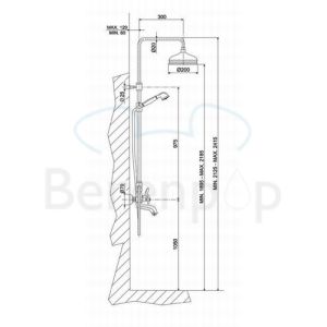 Fima Carlo Frattini Olivia F50042SN bath mixer surface-mounted 2 handle with shower set brushed nickel