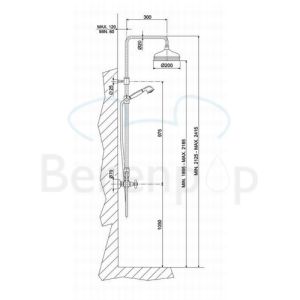 Fima Carlo Frattini Olivia F50052OR surface mounted shower mixer 2 handle with shower set gold