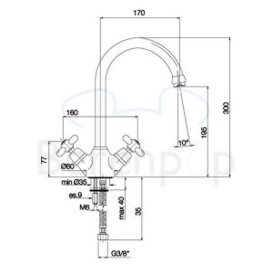 Fima Carlo Frattini Olivia F5007SN Küchenarmatur 2-Griff gebürstetes Nickel